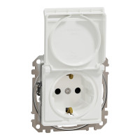 Розетка 1-местная с заземлением белая Schneider Electric Sedna Design