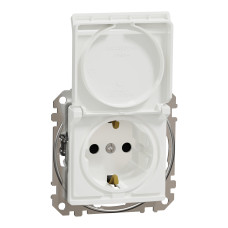 Розетка 1-местная с заземлением белая Schneider Electric Sedna Design