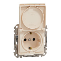 Розетка 1-местная с заземлением бежевая Schneider Electric Sedna Design