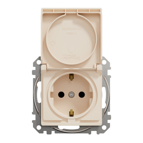 Розетка 1-местная с заземлением бежевая Schneider Electric Sedna Design
