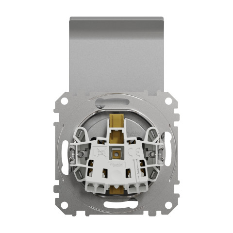 Розетка 1-местная с заземлением алюминий Schneider Electric Sedna Design