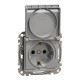 Розетка 1-местная с заземлением алюминий Schneider Electric Sedna Design