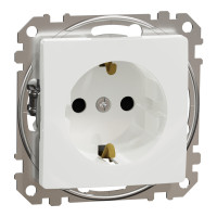 Розетка 1-местная с заземлением со шторками скрытая белая Schneider Electric Sedna Design