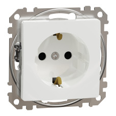 Розетка 1-местная с заземлением со шторками скрытая белая Schneider Electric Sedna Design