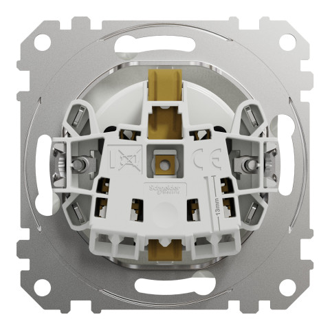 Розетка 1-местная с заземлением со шторками скрытая белая Schneider Electric Sedna Design