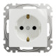 Розетка 1-местная с заземлением со шторками скрытая белая Schneider Electric Sedna Design