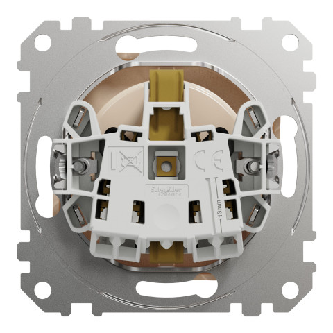 Розетка 1-местная с заземлением со шторками бежевая Schneider Electric Sedna Design