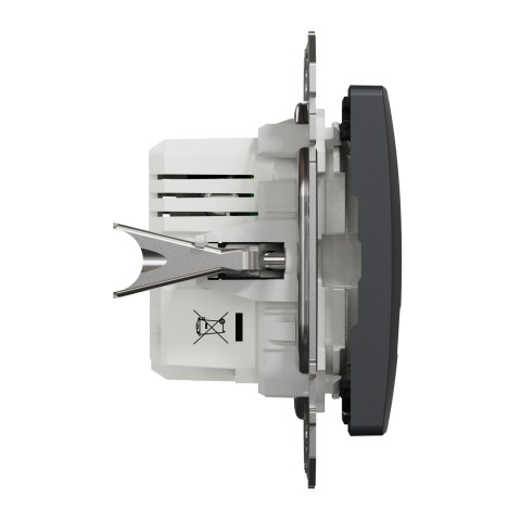 Розетка 1-місна з USB Type-A + Type-C 4А прихована чорна Schneider Electric Sedna Design