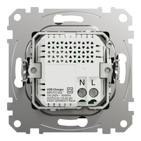 Розетка 1-місна з USB Type-A + Type-C 4А прихована чорна Schneider Electric Sedna Design