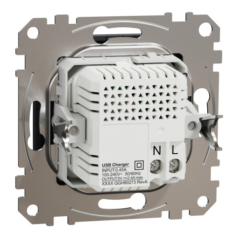 Розетка 1-місна з USB Type-A + Type-C 4А прихована чорна Schneider Electric Sedna Design