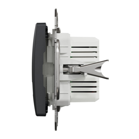 Розетка 1-місна з USB Type-A + Type-C 4А прихована чорна Schneider Electric Sedna Design