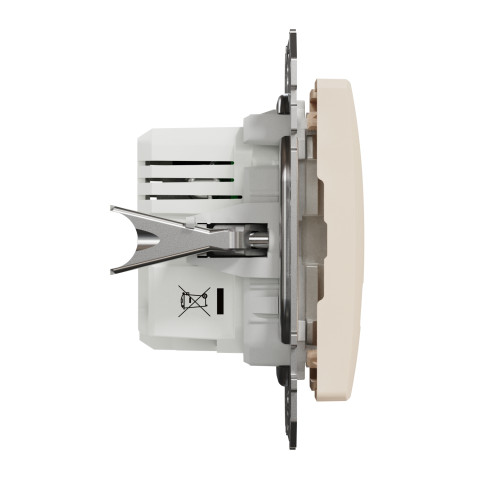 Розетка 1-местная с USB Type-A + Type-C 4А скрытая бежевая Schneider Electric Sedna Design