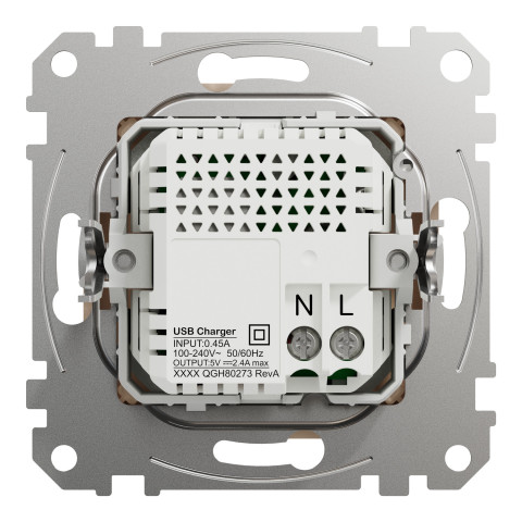 Розетка 1-местная с USB Type-A + Type-C 4А скрытая бежевая Schneider Electric Sedna Design