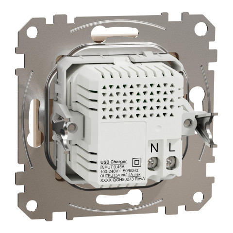 Розетка 1-местная с USB Type-A + Type-C 4А скрытая бежевая Schneider Electric Sedna Design