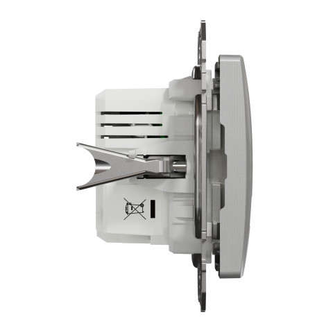 Розетка 1-місна з USB Type-A + Type-C 4А алюміній Schneider Electric Sedna Design