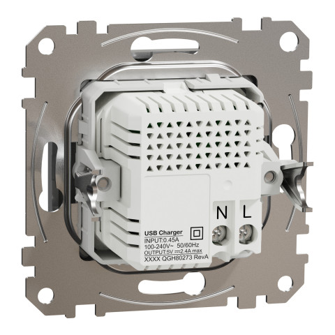 Розетка 1-місна з USB Type-A + Type-C 4А алюміній Schneider Electric Sedna Design