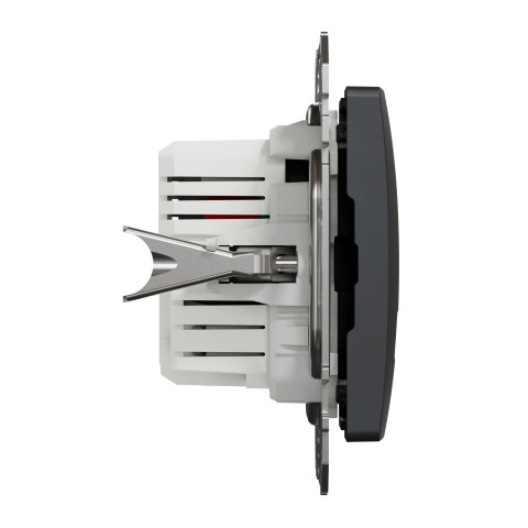 Розетка 1-місна з USB Type-A + Type-A 1А прихована чорна Schneider Electric Sedna Design