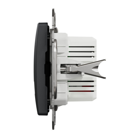 Розетка 1-місна з USB Type-A + Type-A 1А прихована чорна Schneider Electric Sedna Design