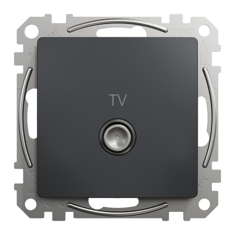 Розетка 1-местная оконечная TV скрытая чёрная Schneider Electric Sedna Design