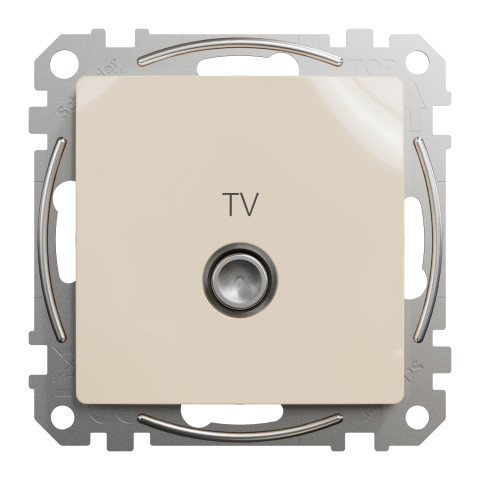 Розетка 1-местная оконечная TV скрытая бежевая Schneider Electric Sedna Design