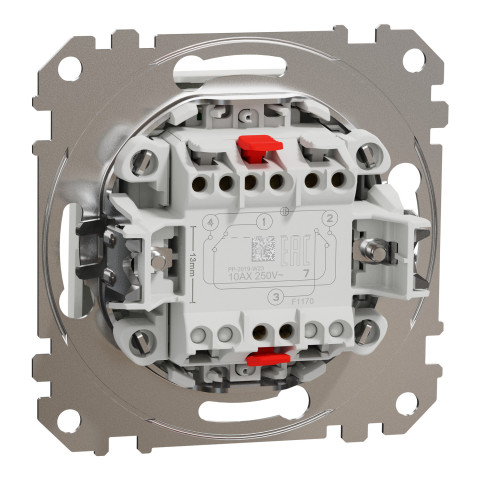 Вимикач 1-клавішний перехресний з підсвічуванням білий Schneider Electric Sedna Design