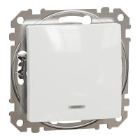 Вимикач 1-клавішний перехресний з підсвічуванням білий Schneider Electric Sedna Design