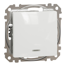 Выключатель 1-клавишный перекрёстный с подсветкой белый Schneider Electric Sedna Design