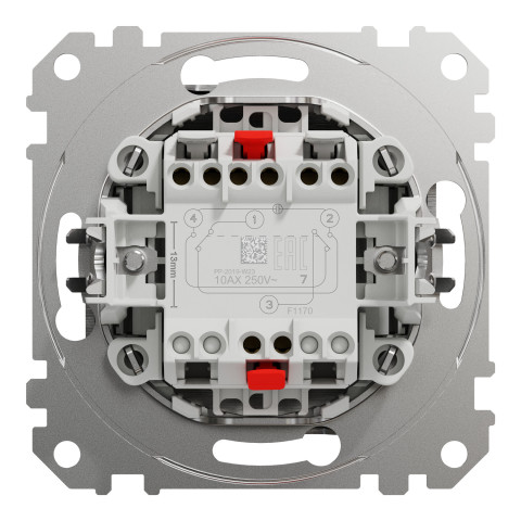 Вимикач 1-клавішний перехресний матовий алюміній Schneider Electric Sedna Elements