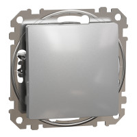 Кнопка проходная 2-модульная скрытая алюминий Schneider Electric Sedna Design