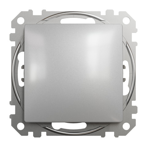 Кнопка проходная 2-модульная скрытая алюминий Schneider Electric Sedna Design