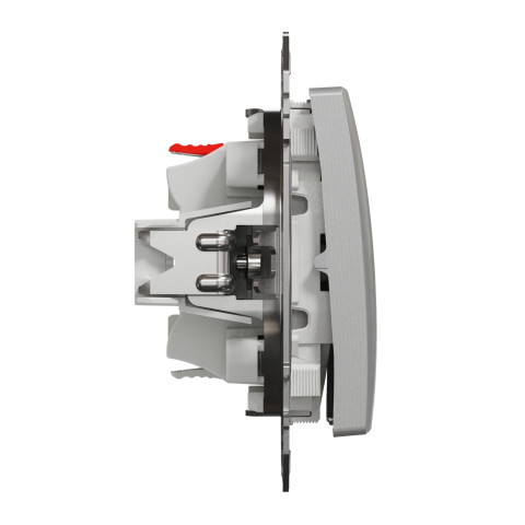 Кнопка проходная 2-модульная скрытая алюминий Schneider Electric Sedna Design