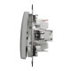 Кнопка проходная 2-модульная скрытая алюминий Schneider Electric Sedna Design