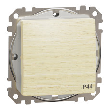 Выключатель 1-клавишный проходной IP44 скрытый берёза Schneider Electric Sedna Elements