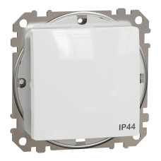 Выключатель 1-клавишный проходной IP44 скрытый белый Schneider Electric Sedna Design