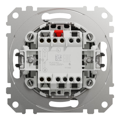 Вимикач прохідний матовий алюміній Schneider Electric Sedna Elements, SDD170106
