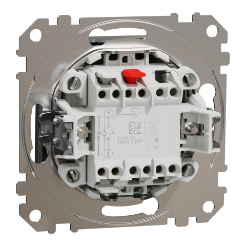 Вимикач прохідний матовий алюміній Schneider Electric Sedna Elements, SDD170106