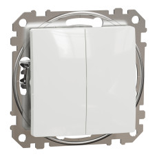 Выключатель 2-клавишный скрытый белый Schneider Electric Sedna Design