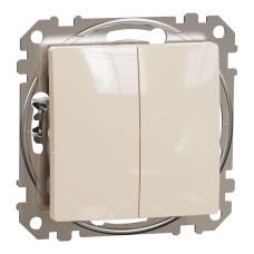 Выключатель 2-клавишный скрытый бежевый Schneider Electric Sedna Design