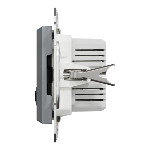Розетка 2-местная с USB Type-A + Type-C 4А скрытая сталь Schneider Electric Asfora