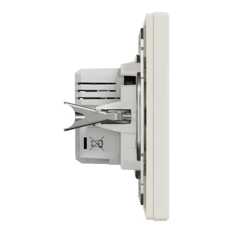 Розетка 2-местная с USB Type-A + Type-C 4А слоновая кость Schneider Electric Asfora