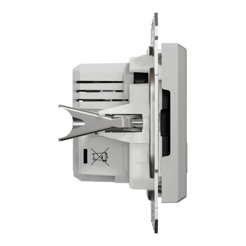 Розетка 2-местная с USB Type-A + Type-C 4А скрытая алюминий Schneider Electric Asfora