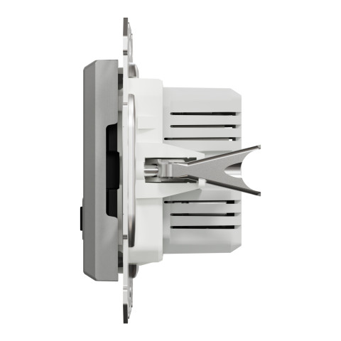 Розетка 2-местная с USB Type-A + Type-C 4А скрытая алюминий Schneider Electric Asfora