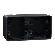 Монтажная коробка 2-местная IP55 накладная чёрная Schneider Electric Mureva S