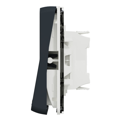 Выключатель 1-клавишный проходной 10А IP55 скрытый чёрный Schneider Electric Mureva S