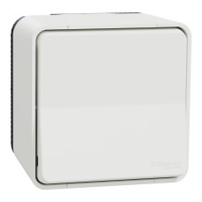 Выключатель 1-клавишный проходной 10А IP55 накладной белый Schneider Electric Mureva S