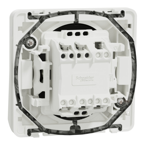 Вимикач 1-клавішний прохідний 10А IP55 прихований білий Schneider Electric Mureva S