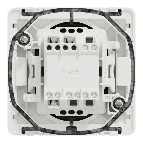 Вимикач 1-клавішний прохідний 10А IP55 прихований білий Schneider Electric Mureva S