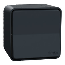 Выключатель 1-клавишный проходной 10А IP55 накладной чёрный Schneider Electric Mureva S