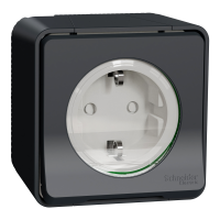 Розетка 1-местная с заземлением IP55 чёрная Schneider Electric Mureva S, MUR36034