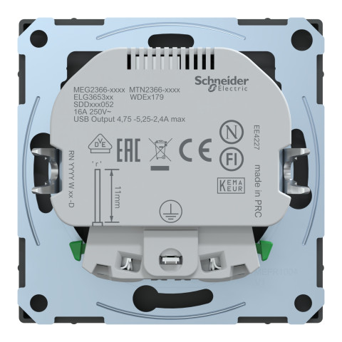 Розетка 1-местная с заземлением с USB антрацит Schneider Electric Merten D-Life